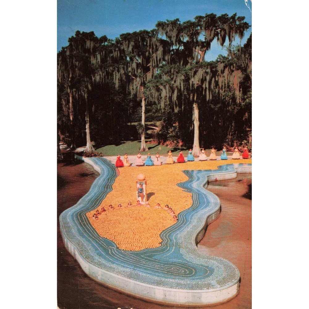 Vintage 1954 Cypress Gardens Florida Esther Williams Pool Postcard MGM Movie VG - Picture 1 of 2